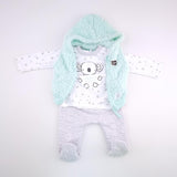 <b><span style="background-color: #ee1f44"><font color="white">&nbsp;*NEW*&nbsp;</font></span></b> 3-6M Unisex 3 Piece Fluffy Set - Ackermans