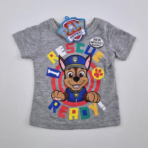 <b><span style="background-color: #ee1f44"><font color="white">&nbsp;*NEW*&nbsp;</font></span></b> 0-3M Boys Grey Paw Patrol Shirt - Nickelodeon