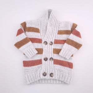 6-12M Boys Grey and Brown Knitted Cardigan - Ackermans
