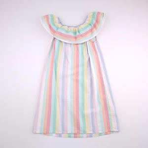 8-9Y Girls Pastel Candy Stripe Off Shoulder Dress - H&M