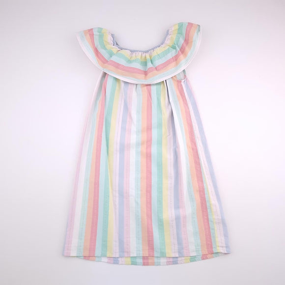 8-9Y Girls Pastel Candy Stripe Off Shoulder Dress - H&M