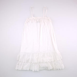 9-10Y Girls White With Embroided Detail Dress - Gap