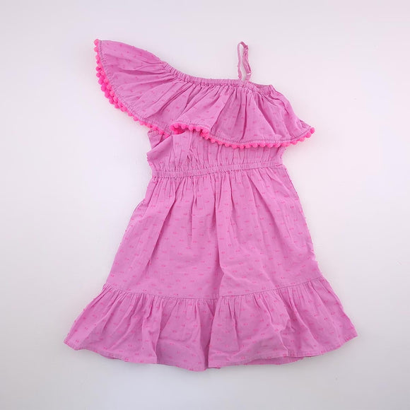 3-4Y Girls Pink Off Shoulder Dress - Cotton On