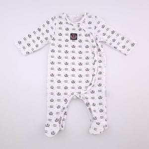 0-3M Boys White with Boys Emblem Onesie - Stummer