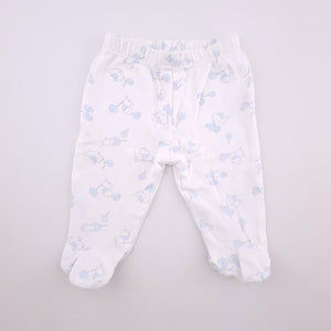 0-3M Boys White With Dogs And Balloons Legging - Primo Corredino