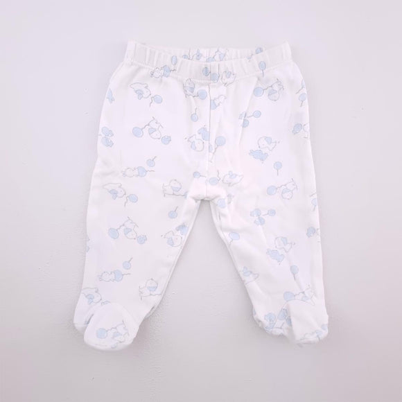 0-3M Boys White With Dogs And Balloons Legging - Primo Corredino