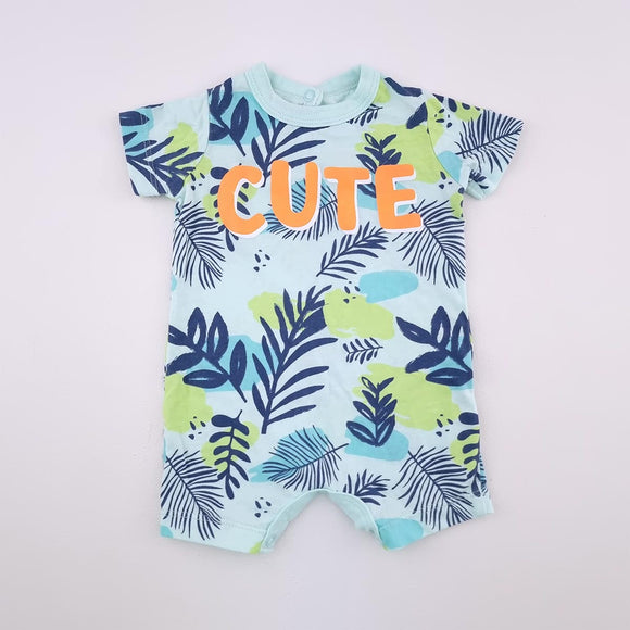 0-3M Boys Green With Cute Onesie - Woolworths