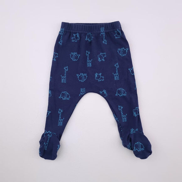 0-3M Boys Blue With African Animals Leggings - Woolworths