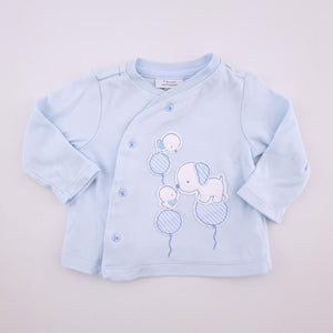 0-3M Boys Blue with Dog And Bird Button Top - Primo Corredino