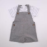 <b><span style="background-color: #ee1f44"><font color="white">&nbsp;*NEW*&nbsp;</font></span></b> 3-6M Unisex White with Black Stripe Onesie - Shein