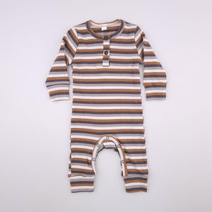 <b><span style="background-color: #ee1f44"><font color="white">&nbsp;*NEW*&nbsp;</font></span></b> 12-18M Boys Brown Stripes Romper - Shein