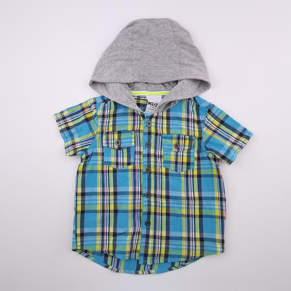 2-3Y Boys Blue With Yellow Blocks and Hoodie Shirt - KDS