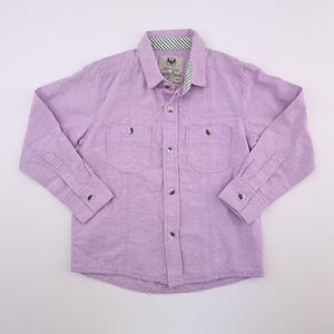 4-5Y Boys Purple Button Up Shirt - Tu