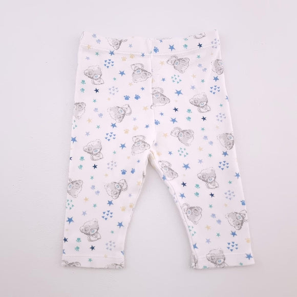 3-6M Boys White With Bears and Blue Stars and Paw Prints Leggings - M&S