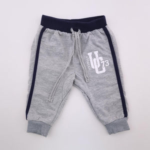 3-6M Boys Grey with Blue Stripes and Trim Jogger - Ackermans
