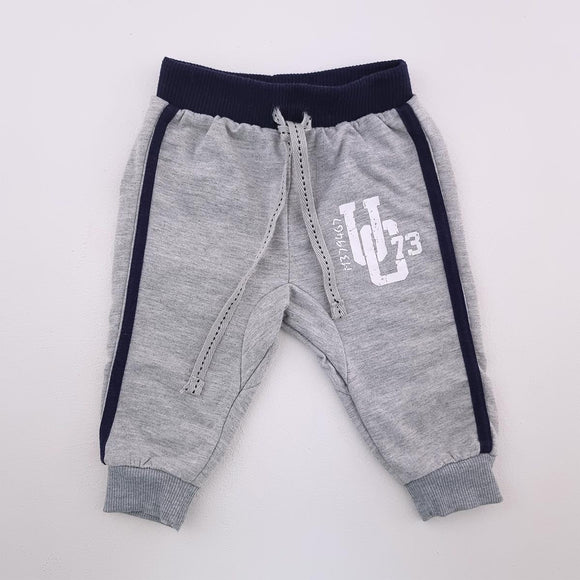 3-6M Boys Grey with Blue Stripes and Trim Jogger - Ackermans