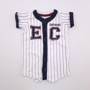 0-3M Boys White Baseball Romper - Earth Child