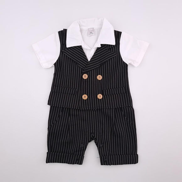 3-6M Boys Tux Onesie - Little Potbelly