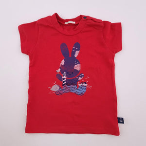3-6M Boys Red With Bunny Shirt - United Colors of Benetton