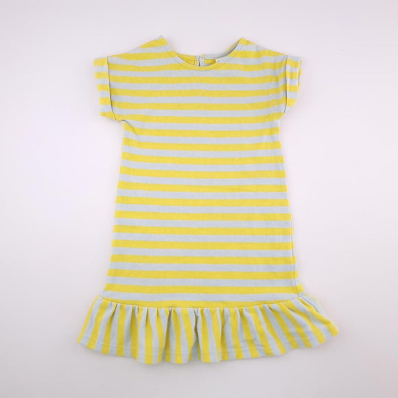 4-5Y Girls Yellow With Grey Knitted Dress - Cotton On