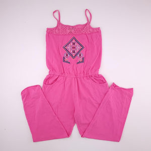 9-10Y Girls Pink With Pattern Jumpsuit - Seven Lemon Kids