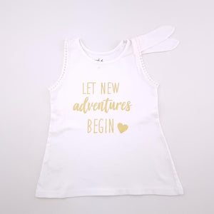6-7Y Girls White Let New Adventures Begin Shirt - Woolworths