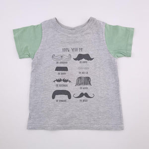 12-18M Boys Grey Know Your Mo Shirt - Pick a Lilly