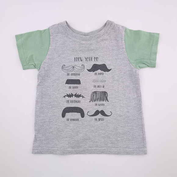 12-18M Boys Grey Know Your Mo Shirt - Pick a Lilly