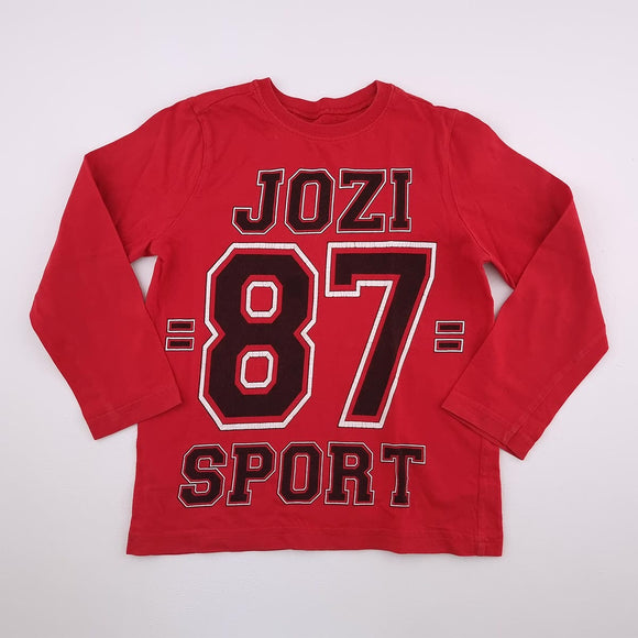 5-6Y Boys Red Jozi Sport Long Sleeve Shirt - Woolworths