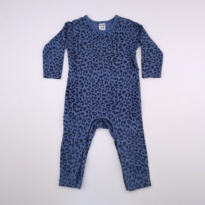 12-18M Boys Blue With Leopard Print Onesie - Cotton On