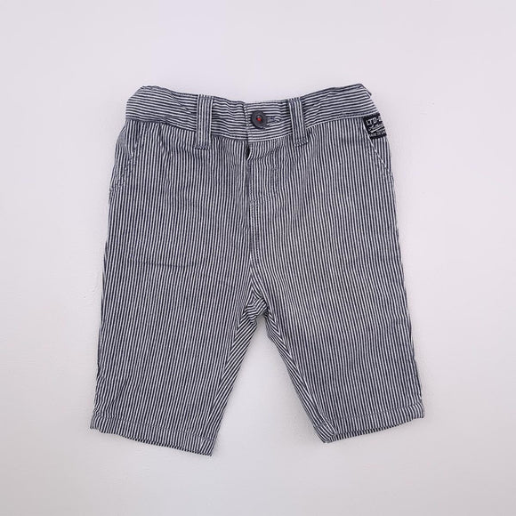 12-18M Boys White and Blue Stripe Denim Pants - LTD