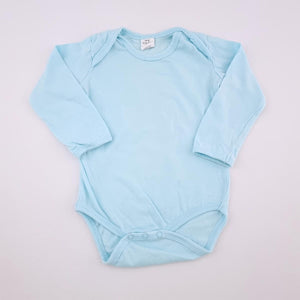 0-3M Boys Blue Long Sleeve Onesie - Tiny Tots