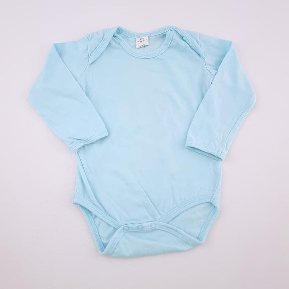 0-3M Boys Blue Long Sleeve Onesie - Tiny Tots