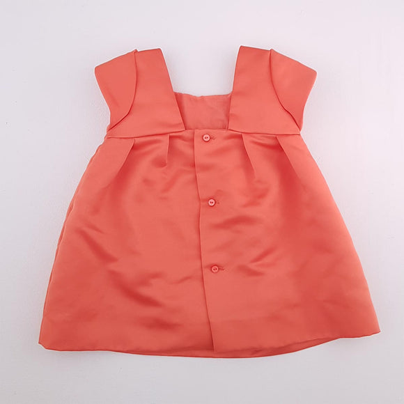 12-18M Girls Coral Satin Dress - Zara