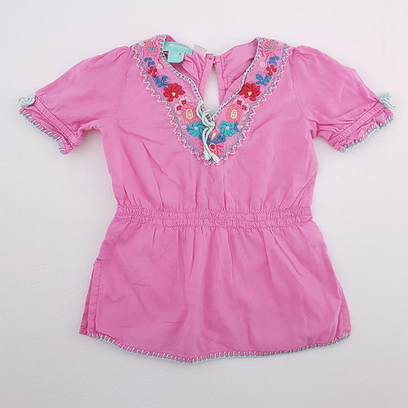 3-6M Girls Pink with Flower Detail Top - Monsoon