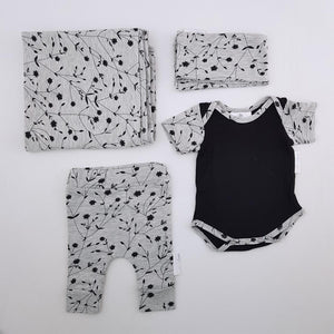 <b><span style="background-color: #ee1f44"><font color="white">&nbsp;*NEW*&nbsp;</font></span></b> Newborn Girls Grey With Flower Set - Boebs and Lainie