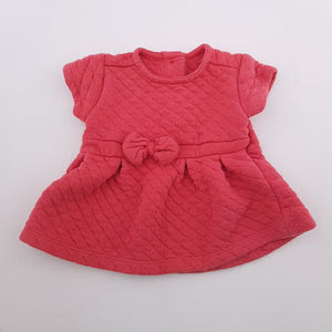 <b><span style="background-color: #FFC808"><font color="black">&nbsp;*PLAYGROUND*&nbsp;</font></span></b> 0-3M Girls Red Waffel Dress With Bow - Woolworths