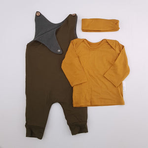 Copy of <b><span style="background-color: #ee1f44"><font color="white">&nbsp;*NEW*&nbsp;</font></span></b> 3-6M Boys Green/Grey/Mustard Reversible Set - Boebs and Lainie