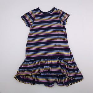 5-6Y Girls Black with Yellow, Pink and Blue Stripes Dress - Cotton On
