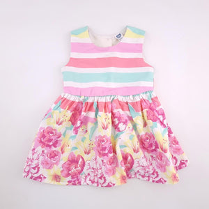 18-24M Girls Candy Stripe and Flowers Dress - Ackermans