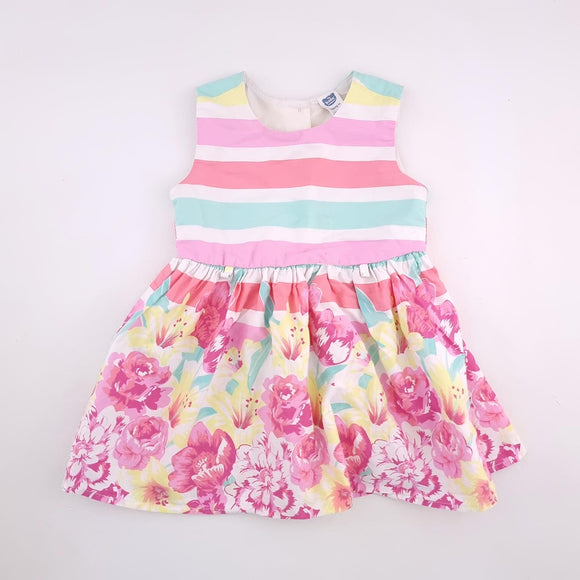 18-24M Girls Candy Stripe and Flowers Dress - Ackermans