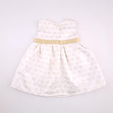 3-6M Girls White With Gold Fancy Dress - Ackermans