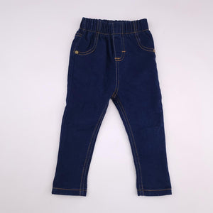 12-18M Girls Blue  With Gold Stitch Jean Stretch Pant - Ackermans