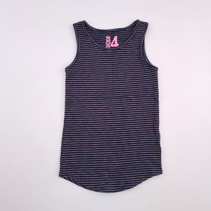 4-5Y Girls Black With Colourful Stripes Shirt - Cotton On