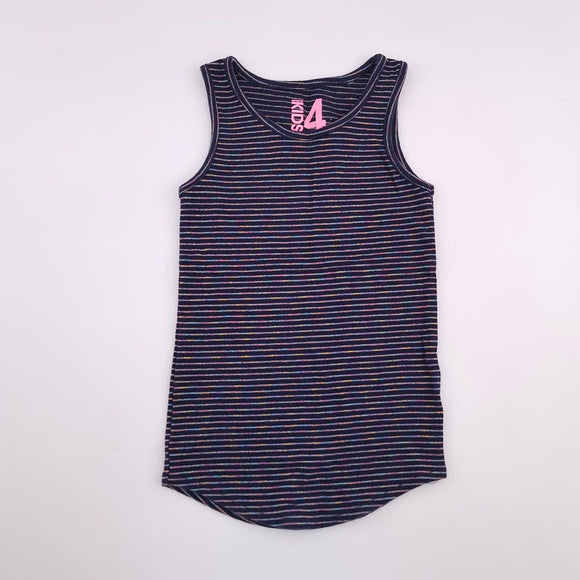 4-5Y Girls Black With Colourful Stripes Shirt - Cotton On