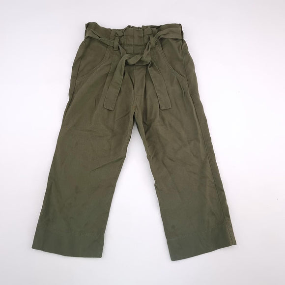 6-7Y Girls Green With Belt Pants - Earth Child