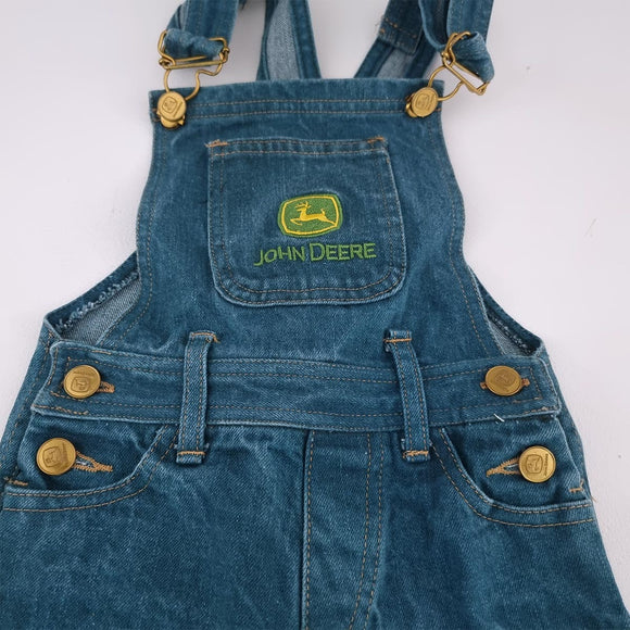 2-3Y Boys Denim With Green Tint Dungaree - John Deer