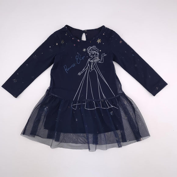 5-6Y Girls Blue With Mesh Shirt With Frozen - Disney
