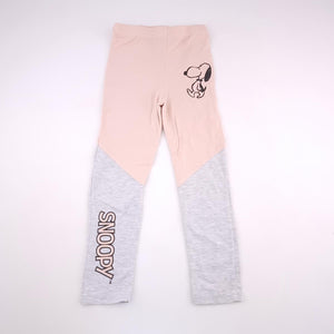 7-8Y Girls Pink With Grey Patches And Snoopy Legging - Peanuts