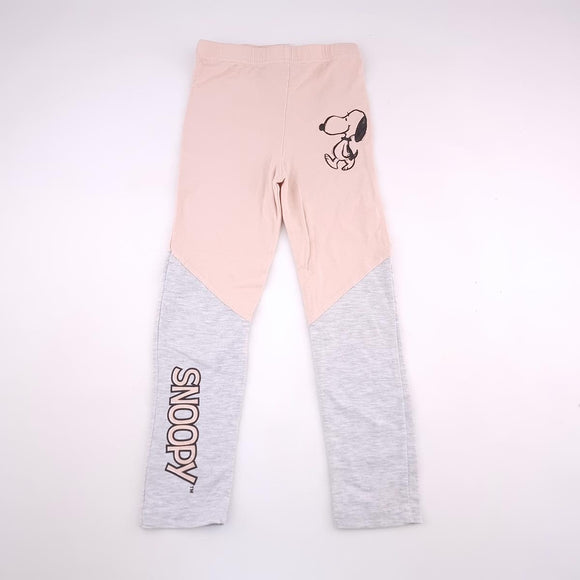 7-8Y Girls Pink With Grey Patches And Snoopy Legging - Peanuts
